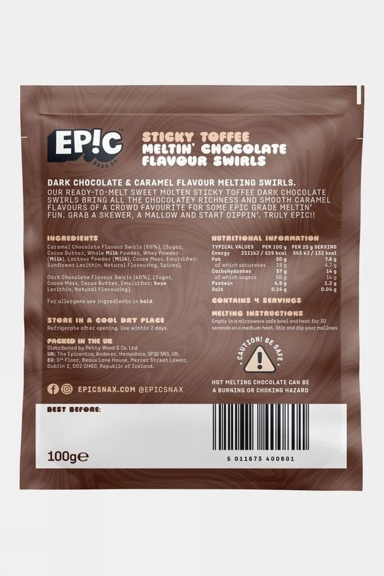 Epic Dipping Chocolate Sticky Toffee Melting Flavour Swirls 100g - Image 2
